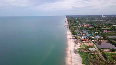 An Aerial Drone View of Tropical beach Stock Footage 161068166