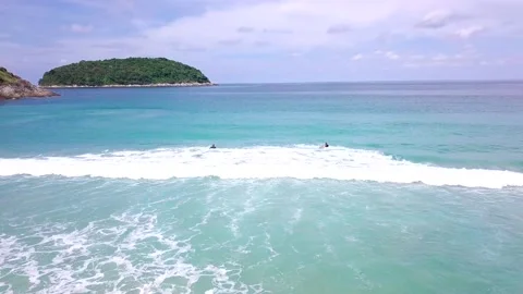 An Aerial Drone View of Tropical beach Stock Footage 161099036