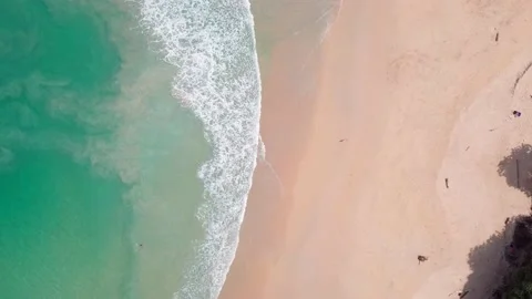 An Aerial Drone View of Tropical beach Stock Footage 161099055