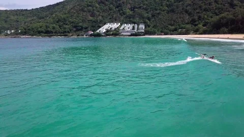 An Aerial Drone View of Tropical beach Stock Footage 161099100