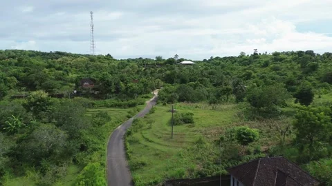 Aerial Drone View Of Tropical Forest And Rural Village In Bali Indonesia Stock Footage 336323320
