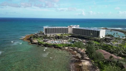 Aerial Drone view of Turtle Bay, Oahu Stock Footage 241278485