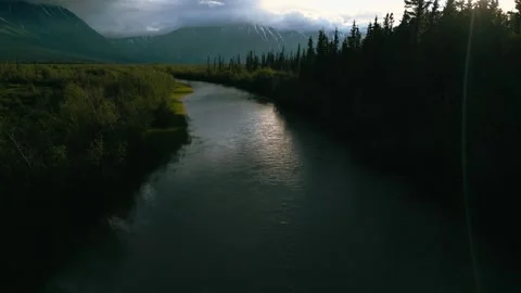 Aerial drone view of a vast and spectacular wilderness, Haines Junction, Yukon Stock Footage 276100855