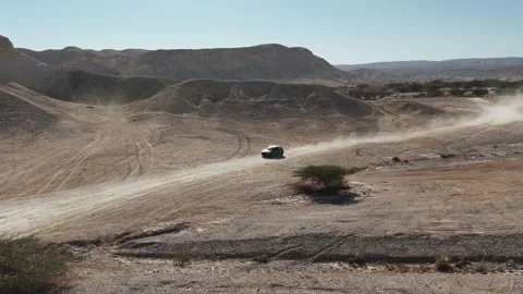 Aerial drone view of a vast desert landscape Stock Footage 296587844