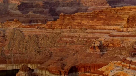 Aerial drone view of a vast desert canyon landscape Stock Footage 336936859