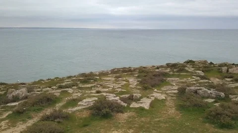 Aerial drone view video in motion of skyline in the Atlantic Ocean, Portugal Video stock 108807741