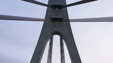Aerial drone view View Of North or Moscow Bridge Kiev, Ukraine over Dnieper. Video stock 129816061