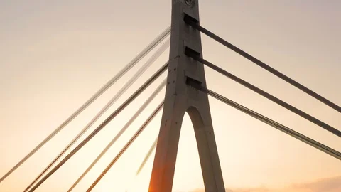 Aerial drone view View Of North or Moscow Bridge Kiev, Ukraine over Dnieper. Видео 129817625