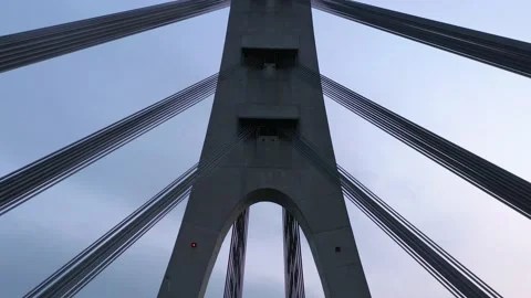Aerial drone view View Of North or Moscow Bridge Kiev. Video stock 218814647