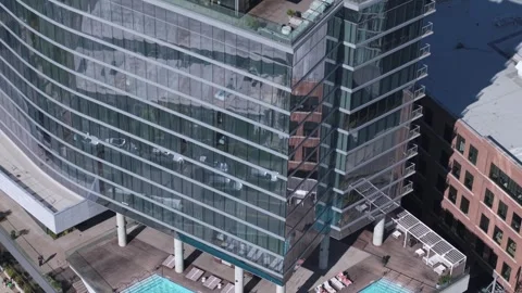 Aerial Drone View of W Hotel Gulch in Nashville with WET Deck Pool Stock Footage 323290799