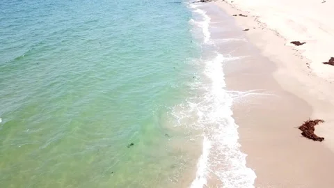 Aerial drone view of waves gently crashing Stock Footage 316345020