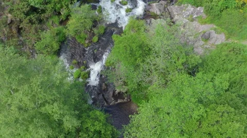 Aerial Drone View Of Wild River Waterfalls Stock Footage 277102714