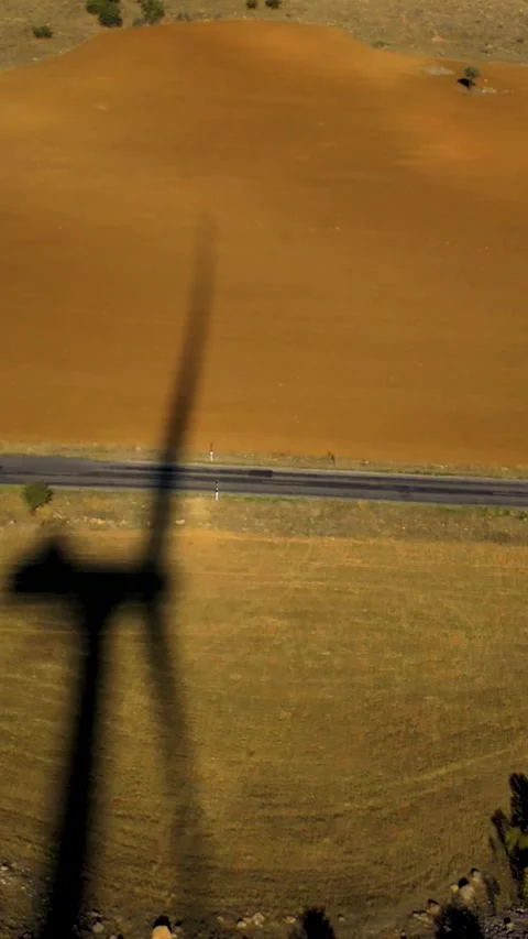 Aerial Drone View of Wind Turbines and Scenic Landscape Vertical Video Stock-Footage 334871944