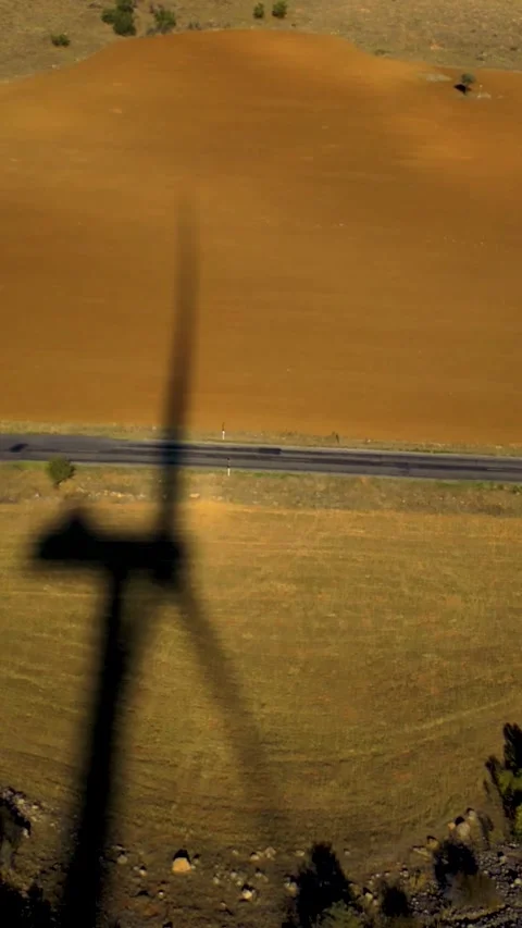Aerial Drone View of Wind Turbines and Scenic Landscape Vertical Video Stock-Footage 334884349