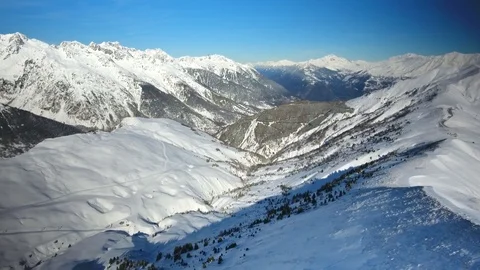 Aerial drone view of winter valley Stock Footage 113669954