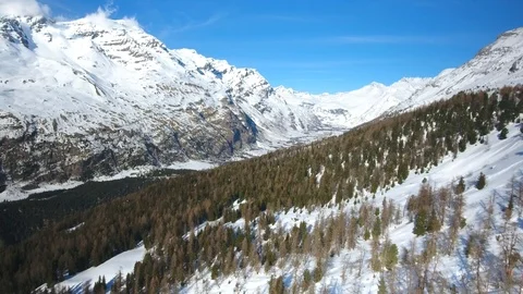 Aerial drone view of winter valley Stock Footage 113672073