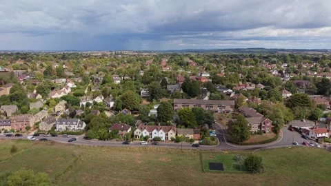 Aerial drone view of Wolvercote in North Oxford, England Stock Footage 344457302