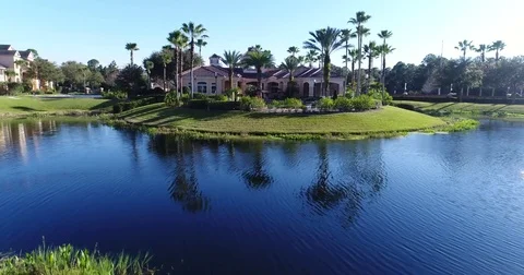 Aerial drone Westchase Tampa Florida residential Luxury Apartments for Rent Stock Footage 80968897