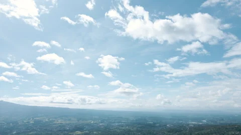 Aerial Drone of White Clouds Floating in Blue Sky Stock Footage 308909623