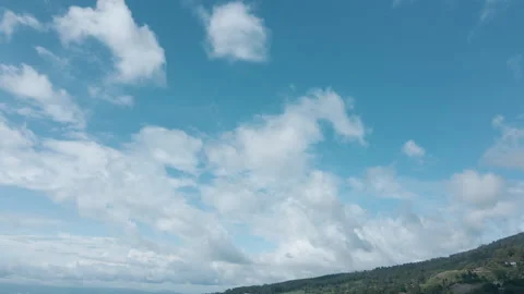 Aerial Drone of White Clouds Over Blue Sky Stock Footage 308859729