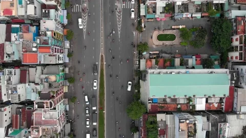 Aerial drones take a beautiful view of the city from a bird's eye view with Stock Footage 139225228