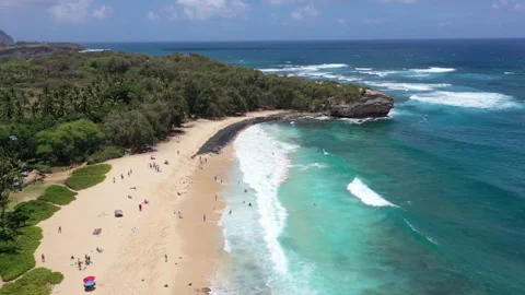 Aerial Drones view of Dramatic Cliffs at Shipwreck Beach Stock Footage 303168285