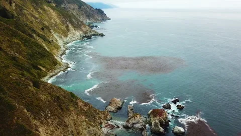 Aerial Drones view of exploring the Beauty of California's Breathtaking Big Sur Stock Footage 303182953