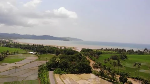 Aerial droneview of the delta that connects the river with the Indian Ocean Stock Footage 155665979