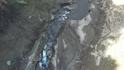 Aerial drought and stream Stock Footage 218331358