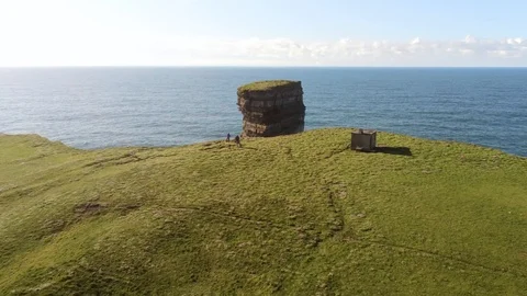 Aerial of Dun Briste Stock Footage 113784909