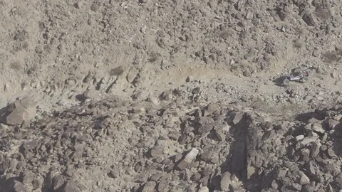 Aerial dune buggy crawl Stock Footage 77608348