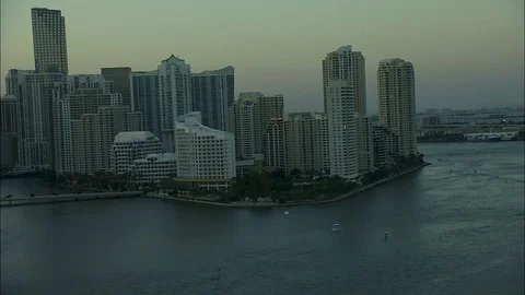 Aerial dusk view Point View Skyscrapers Brickell Florida 動画素材 80169274