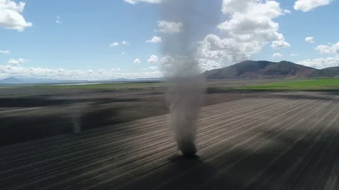 Aerial of Dust Devil in Field Video stock 115531892