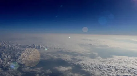 Aerial of Earth's atmosphere with Lens Flare, 4K Stock Footage 56221221