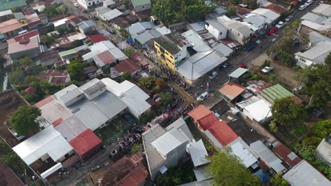 Aerial of Easter Parade in Central America Video stock 334062026