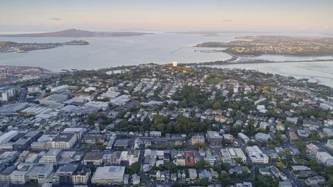 Aerial Of eastern and central suburbs of Auckland, New Zealand Stock-Footage 88239877