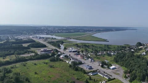 Aerial of Eastern Rivière-du-Loup, QC, Canada Stock Footage 339636863
