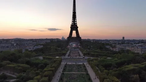Aerial Eiffel Tower, Paris, Cinematic dr... | Stock Video | Pond5