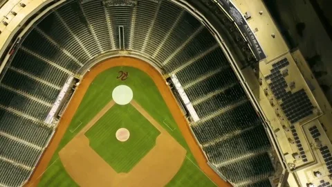Aerial of empty baseball park Video stock 83689685