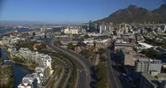 Aerial Of Empty City Centre In Cape Town South Africa Coronavirus Lockdown 6K Stock Footage