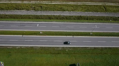 AERIAL: Empty highway Stock Footage 21241018