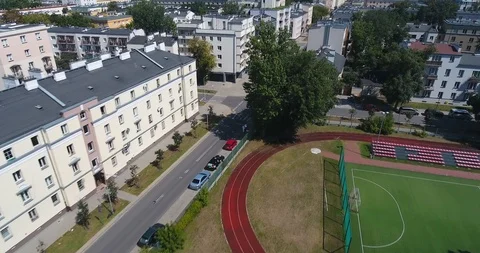 Aerial: Empty Street View Stock Footage 93259365