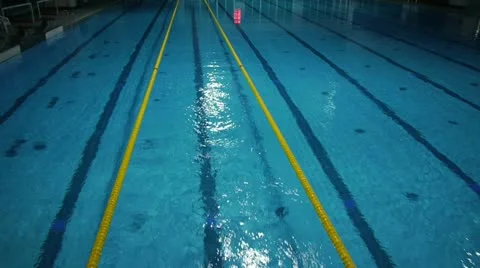 AERIAL: Empty swimming pool Stock Footage 20585927