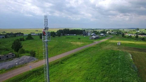 Aerial Engineer specialist make do maintenance service working on Stock Footage 80458007