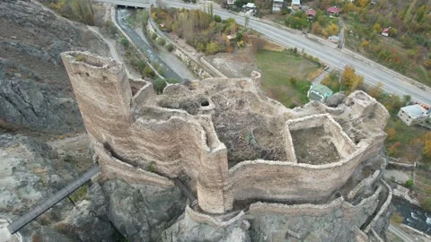 Aerial Enguzek kapi castle Stock Footage 255524808