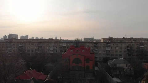 Aerial Evening Cityscape Stock Footage 126654941