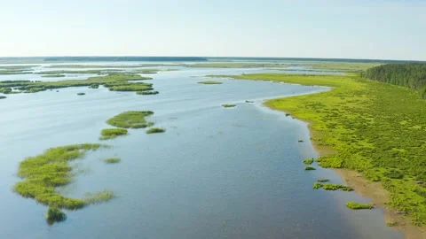 Aerial exotic lagoon view Stock Footage 159132182