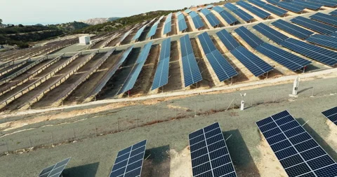 Aerial Exploration of Cyprus Solar Panel Plant, Stock Footage 270045511