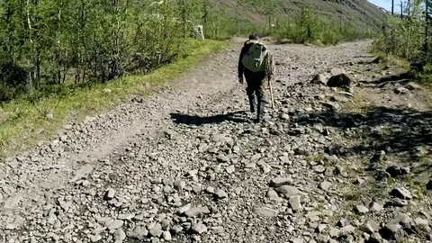 Aerial. An explorer in the mountains Stock Footage 72643508