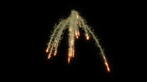 Aerial Explosion Chunks and Debris Falling Stock Footage 253304696